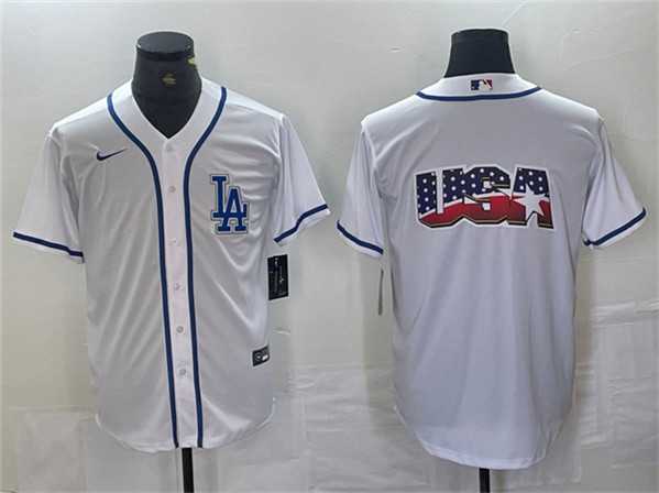 Mens Los Angeles Dodgers Team Big Logo White Cool Base Stitched Baseball Jersey->los angeles dodgers->MLB Jersey